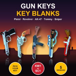 Gun picture house key blank