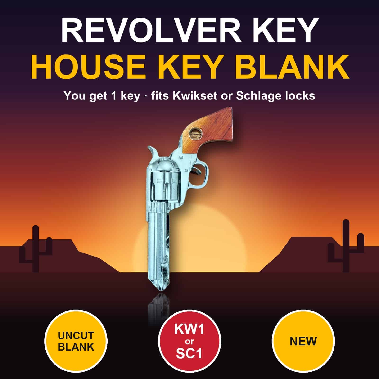 Gun picture house key blank – photo 3