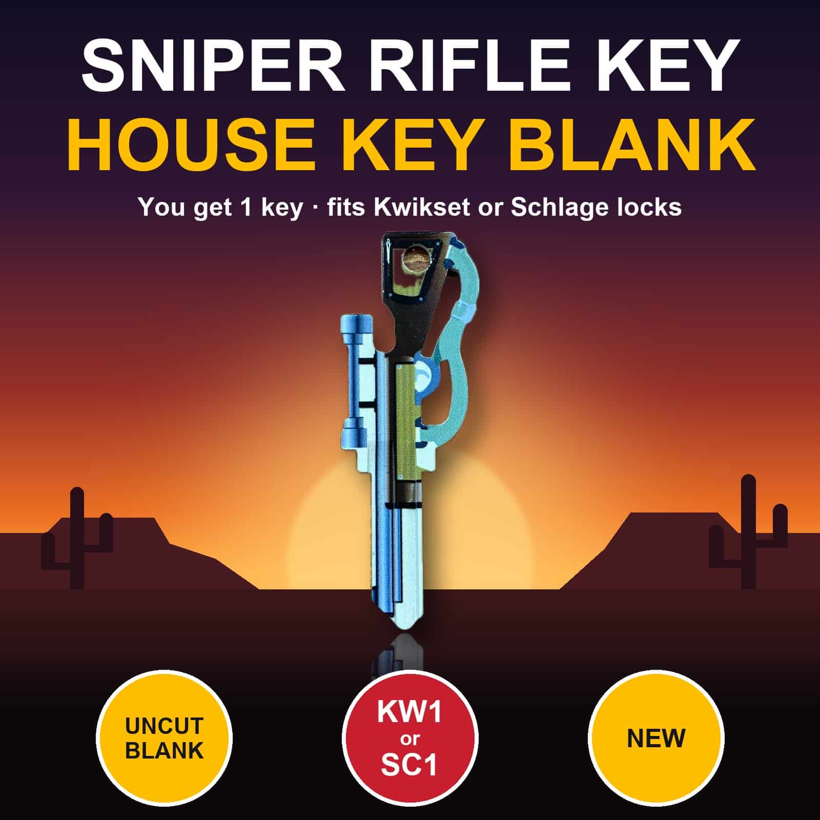Gun picture house key blank – photo 6