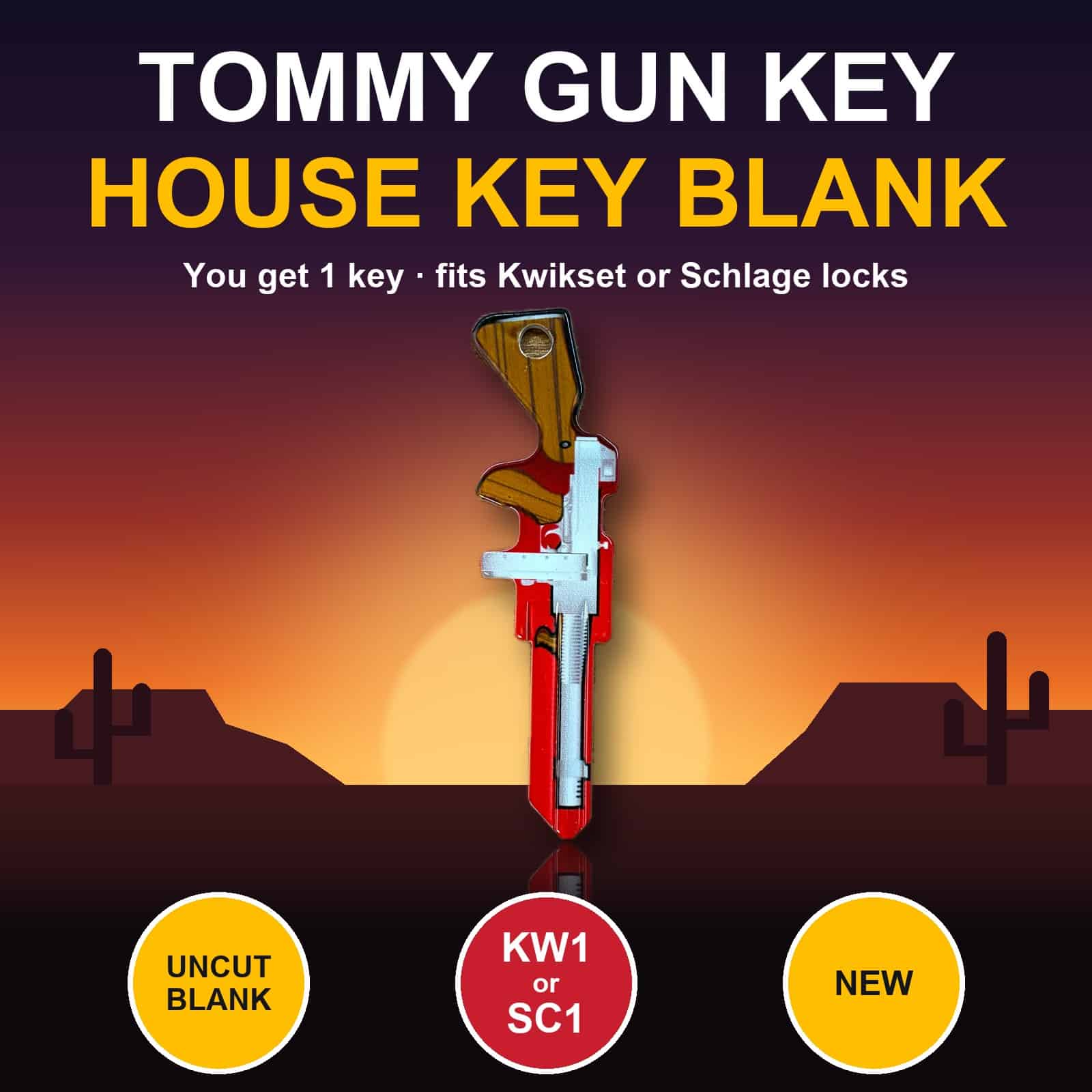 Gun picture house key blank – photo 5