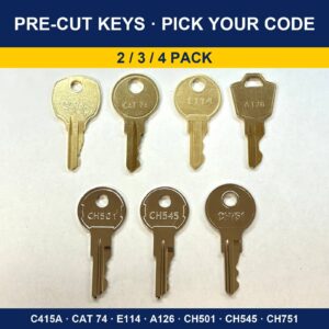 Pre-Cut Keys: CH751 / CH501 / CH545 / A126 / C415A / CAT 74 / E114