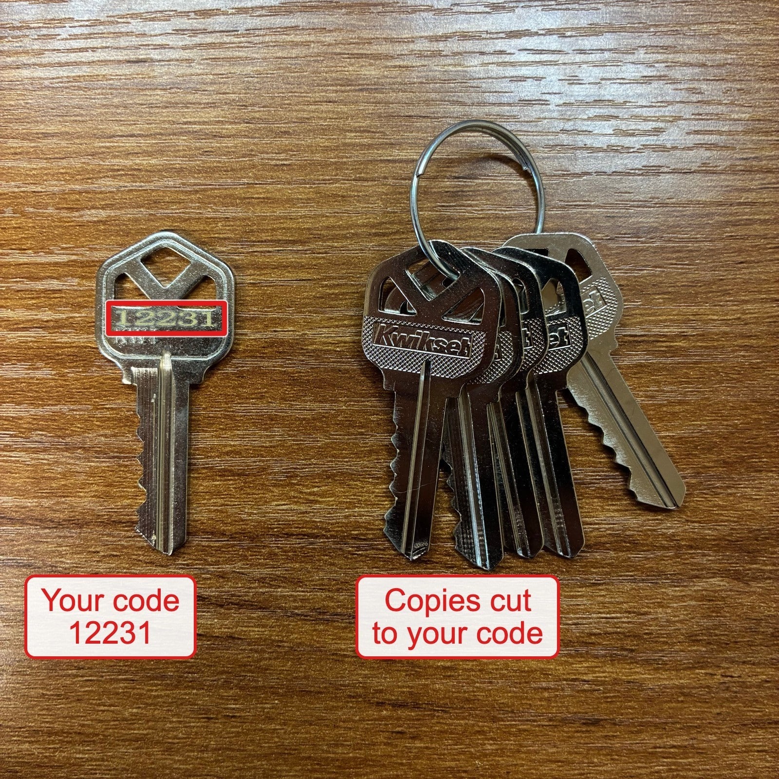 House Keys Cut to Code: Kwikset KW1 / Schlage SC1 / SC4 (Plain or DND) - Image 2