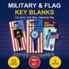 Military and American flag picture house key blank