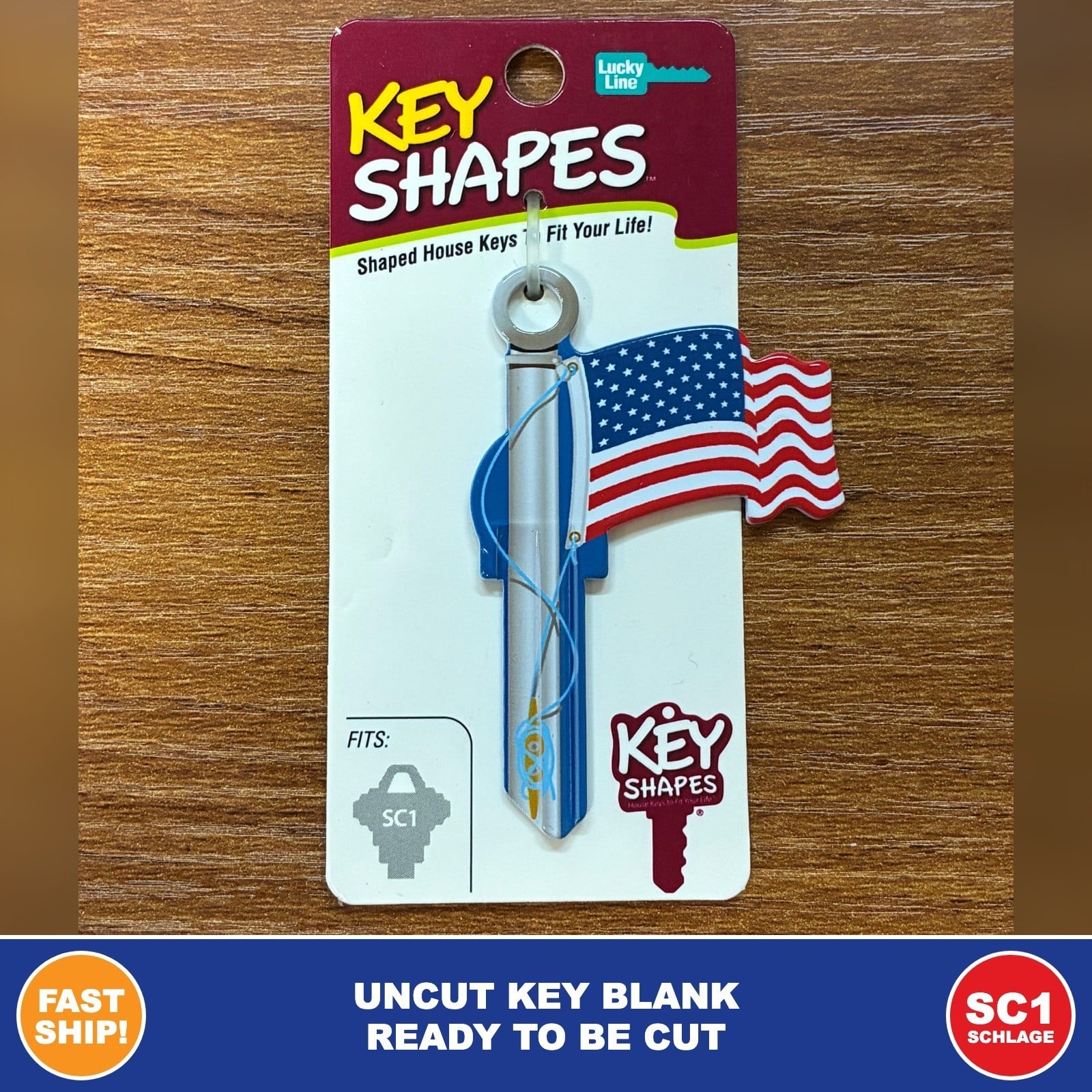 Military and American flag picture house key blank – photo 12